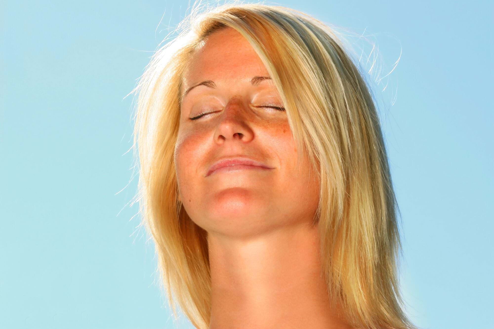 Lady doing breathwork